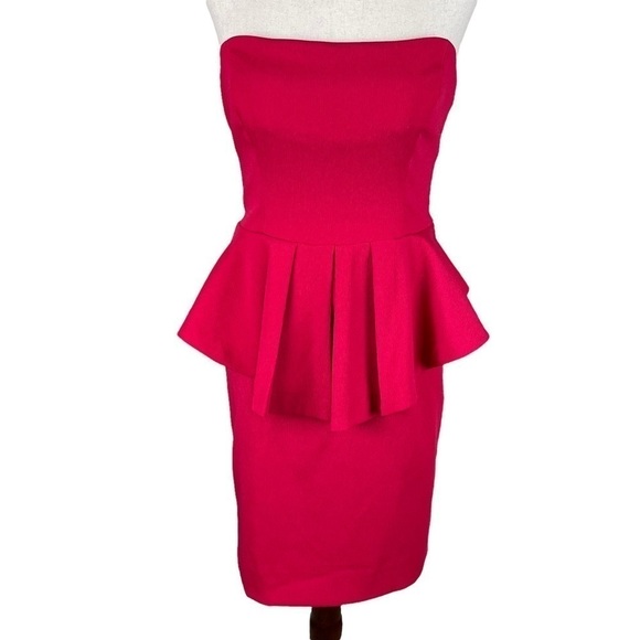 Nicole Miller Red Strapless Dress - Picture 1 of 7